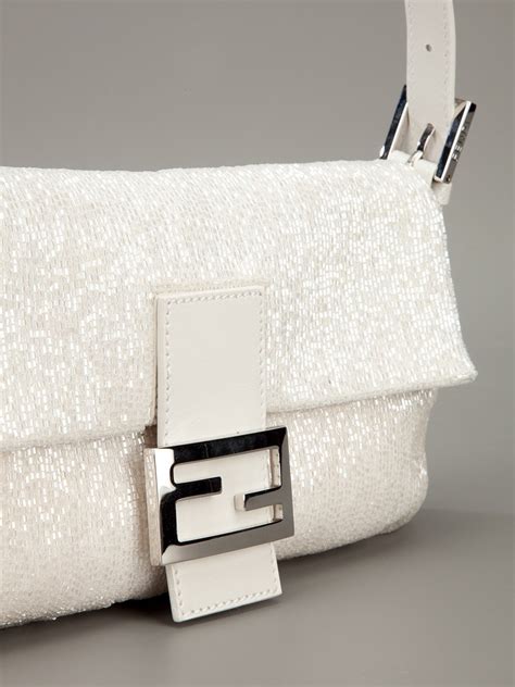 fendi bag white|Fendi baguette bag white.